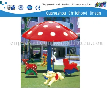 (HD-18803)Red mushroom nice fiberglass merry go round horse for sale