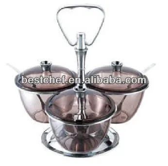 Kinox AS 3-bowl Tinted transparent condiment server