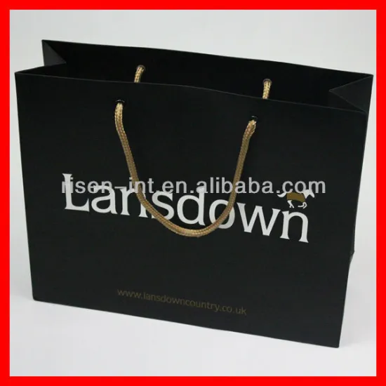 2013 classic high quality black and white shopping gift Paper Bag