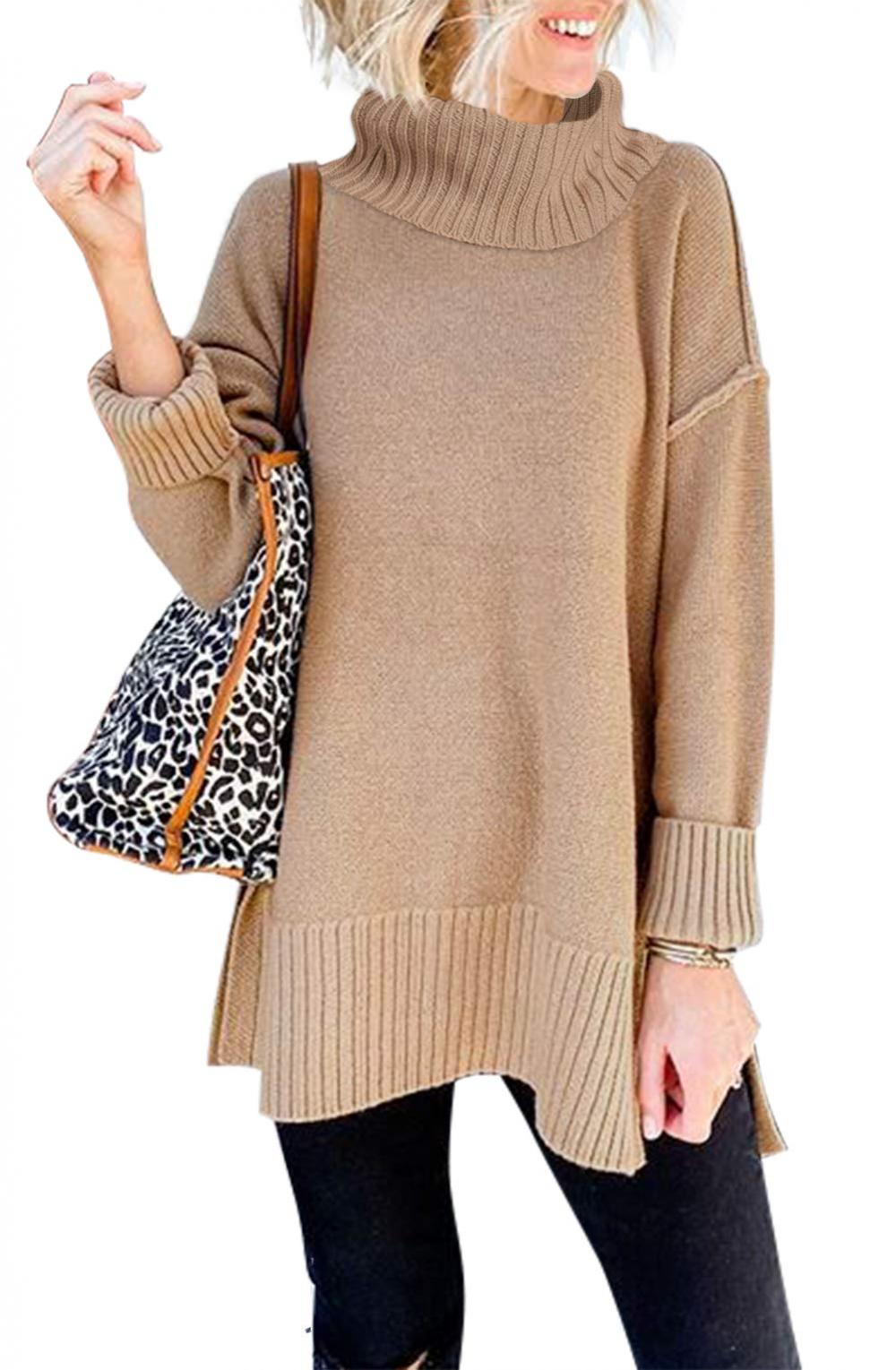 Women Long Sleeve Turtleneck Cozy Sweater