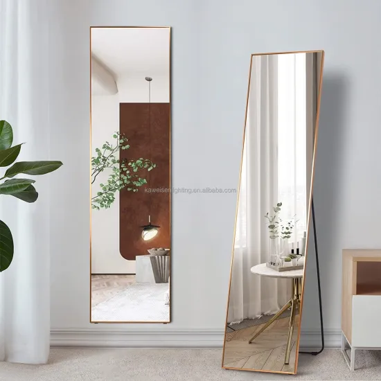 Edge-seaing Full Body Wall Mounted Hanging Lighted Mirror: Dimmable & 3 Color Lighting for Bedroom | 3CCT Standing Floor Mirror
