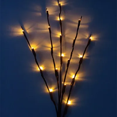 220V Warm White LED Flexible Willow Vine String Lights for Christmas Decorations