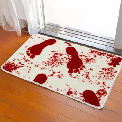 Halloween Scary Horror Novelty Blood Footprint Bath Tub Toilet Rug Shower Carpet Bathroom Floor Mats Bath Mats