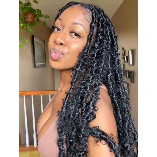 Soft Faux Locs Butterfly Locs Crochet Hair Distressed Nu Bob Locs For Women Free sample
