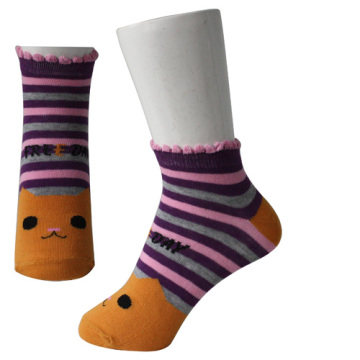 Orange Strips Girl's Socks