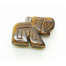 Elephant Shape Yellow Tiger eye pendant