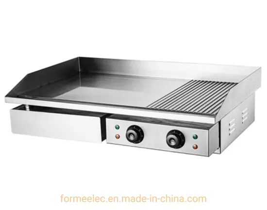4.4kw Electric Griddle Electric Griddle 2/3 Flat 1/3 Grooved Desktop Electric Griddles