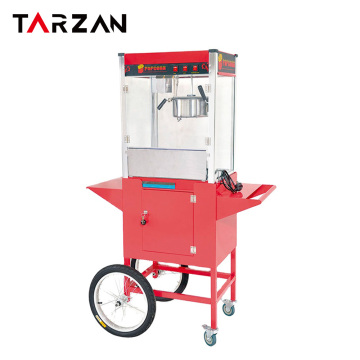Guangzhou-based Commercial Electric Popcorn Machine with Cart: Easy Move, CE Approved, 8oz Organic Glass, Industrial Grade