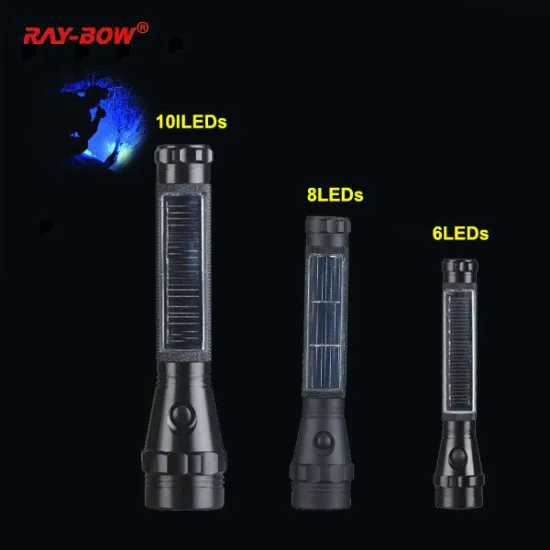 6 LEDs Solar energy LED flashlight