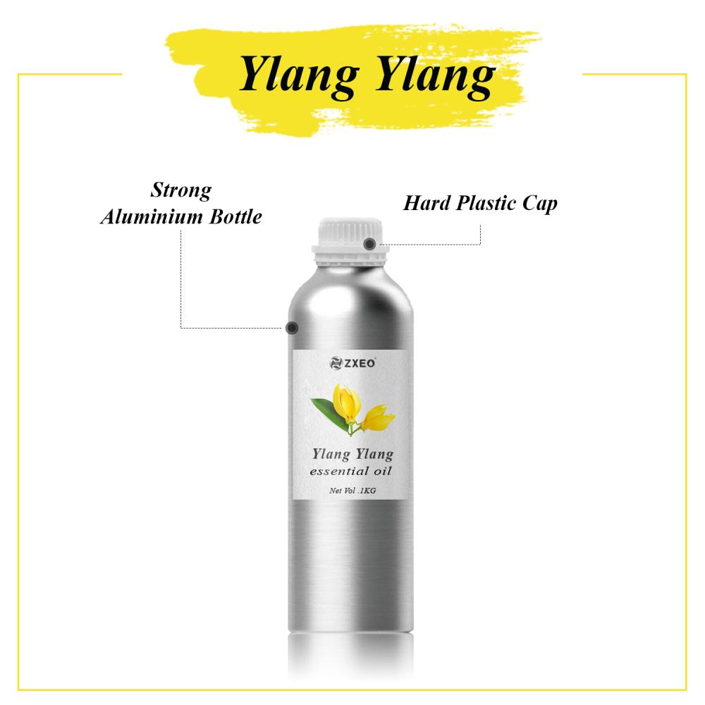 A exportação 100% de óleo essencial pura em massa pode ser personalizada de rótulo por atacado Ylang Ylang de aromaterapia de cosméticos de óleo essencial