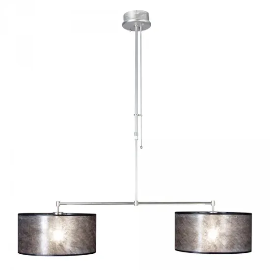 White linen shade in hanging lighting