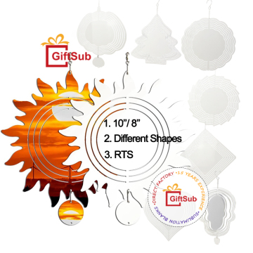 RTS 3D Metal Wind Spinner - Διπλή όψη, 8 ιντσών διακοσμητικό κενό με διάφορα σχήματα για κρέμονται στον κήπο