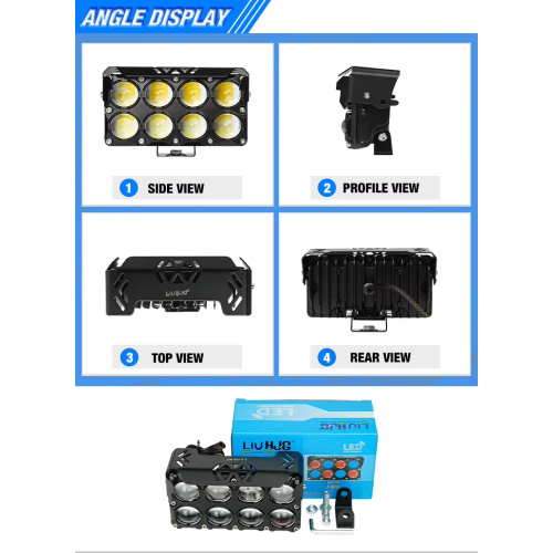 12V-80V LIUHJG 8 Lens Motorcycle Auxiliary Fog Light