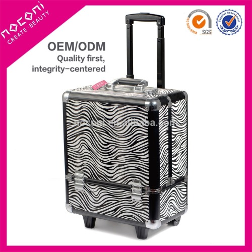 Factory Price big zebra pattern aluminum trolley case for travel use