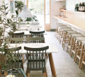 현대 미니멀리스트 나무 등 디저트 상점 식당 의자