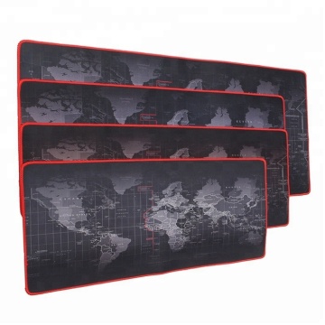 Large World Map Gaming Mouse Pad - 900x400mm Sturdy Black Pad with Stitched Edges for PC/Laptop