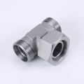 Metric Female Male Thread Tee Hydraulic Fitting