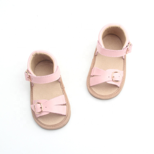 Sandales en cuir unisexe pour enfants de couleur unisexe