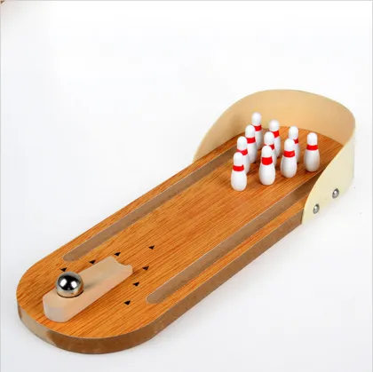 Mini Desktop Wooden Bowling Game Board Game