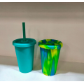 Custom Silicone Tumbler Cup with Lid and Straw