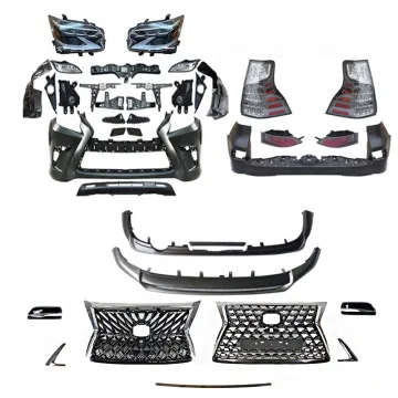 PP Material Wide Front Rear Bumper Kit with Grille, Headlights, Taillights, Front Lip, Rear Lip, and Side Mirror for Lexus GX460 (2021)