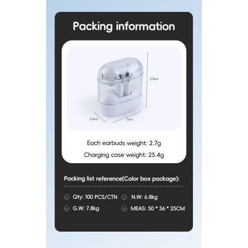 Transparent Cover TWS Wireless Earbuds