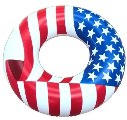 American Flag Inflatable Swimming Rings Pvc With En71 Standard
