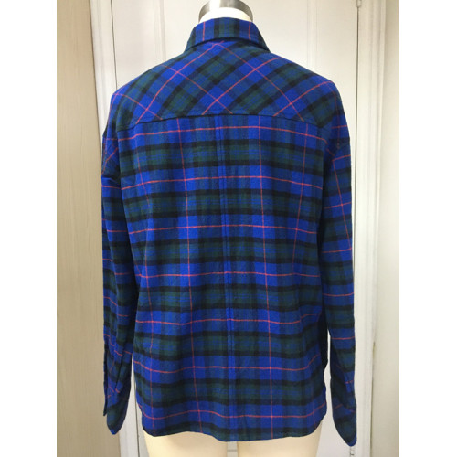 Women'S Flannel Shirt Women's Navy Plaid Long Sleeve Shirt Manufactory