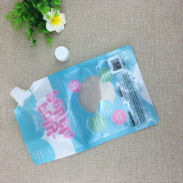 PET type nozzle transparent stand up packaging sachets