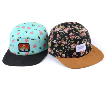 American adult design flower 5 panel hat