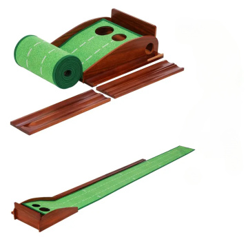 Putting de golf interior de madera maciza de 2 hoyos