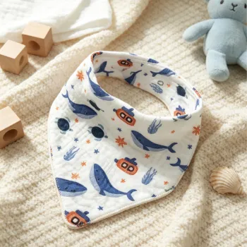 100% Cotton Double Gauze Baby Triangle Drool Bib