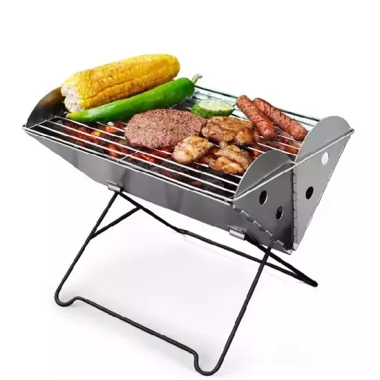 Outdoor Camping Barbecue Portable Household Stainless Steel X Shape Folding Charcoal Bbq Grill