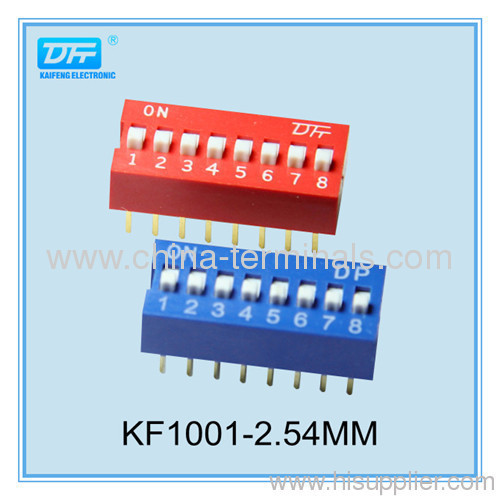 China Dip Switch 8 position Datasheet Pitch 2.54mm 