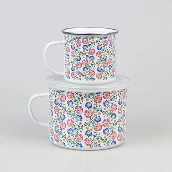 OEM ODM Porcelain Cup Heat Resistant Double Wall Coffee Cup Enamel Mug