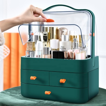 Modern Style Cosmetic Storage Box with Handle - Makeup Organizer for Home