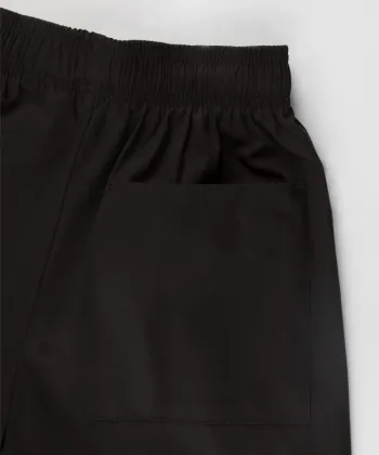 Cotton/poly chef pants black twill