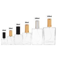 Flat square empty spray glass perfume bottle 30ml