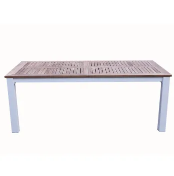 Seaside Villa Pool Dining Table Set - Solid Teak Wooden Extension Patio Furniture for 8