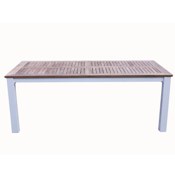 Seaside Villa Pool Dining Table Set - Solid Teak Wooden Extension Patio Furniture for 8