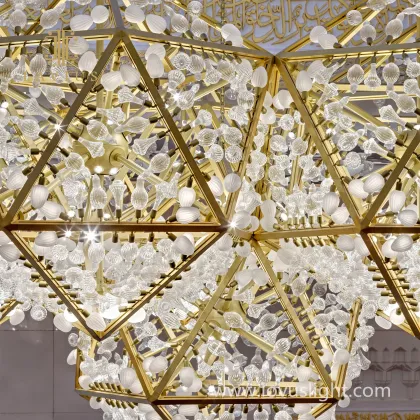 Golden hall chandelier hanging ball shape chandelier hotel hall conference hall chandelier