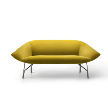 Modern Office 2-Seater Sectional Fabric Sofa Set