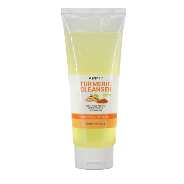 Hot Selling Turmeric Face Wash: Exfoliating Acne Removal & Whitening Facial Cleanser Gel