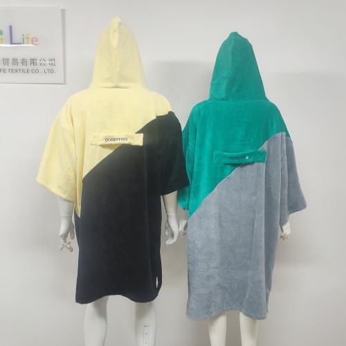 Poncho Towel Adult unisex cotton hooded beach towels surf changing robe Factory