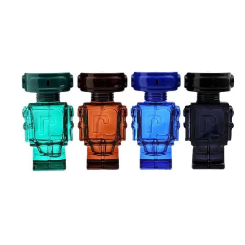 Forma del robot de spray de botellas de perfume de vidrio