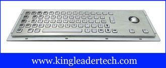Brushed panlemount metal keyboard with trackball MKB-64A-TB