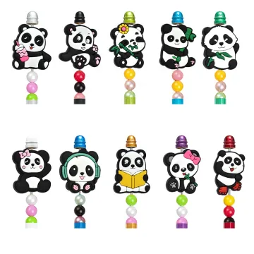 Diy Panda Ballpoint Pen with Beaded Decorations