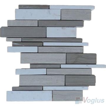 Polished Waterfall Grey Wall Marble Mosaic Tile