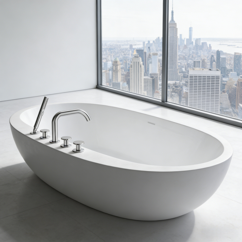 Rim mount 5-hole bath set