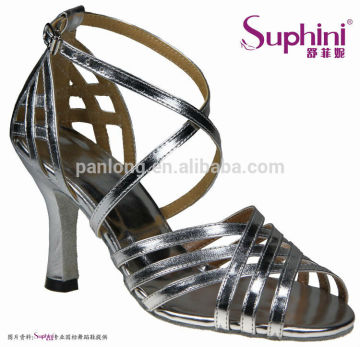 Lady Classical Silver Sexy Pu Latin Ballroom Sumba Dance Shoes